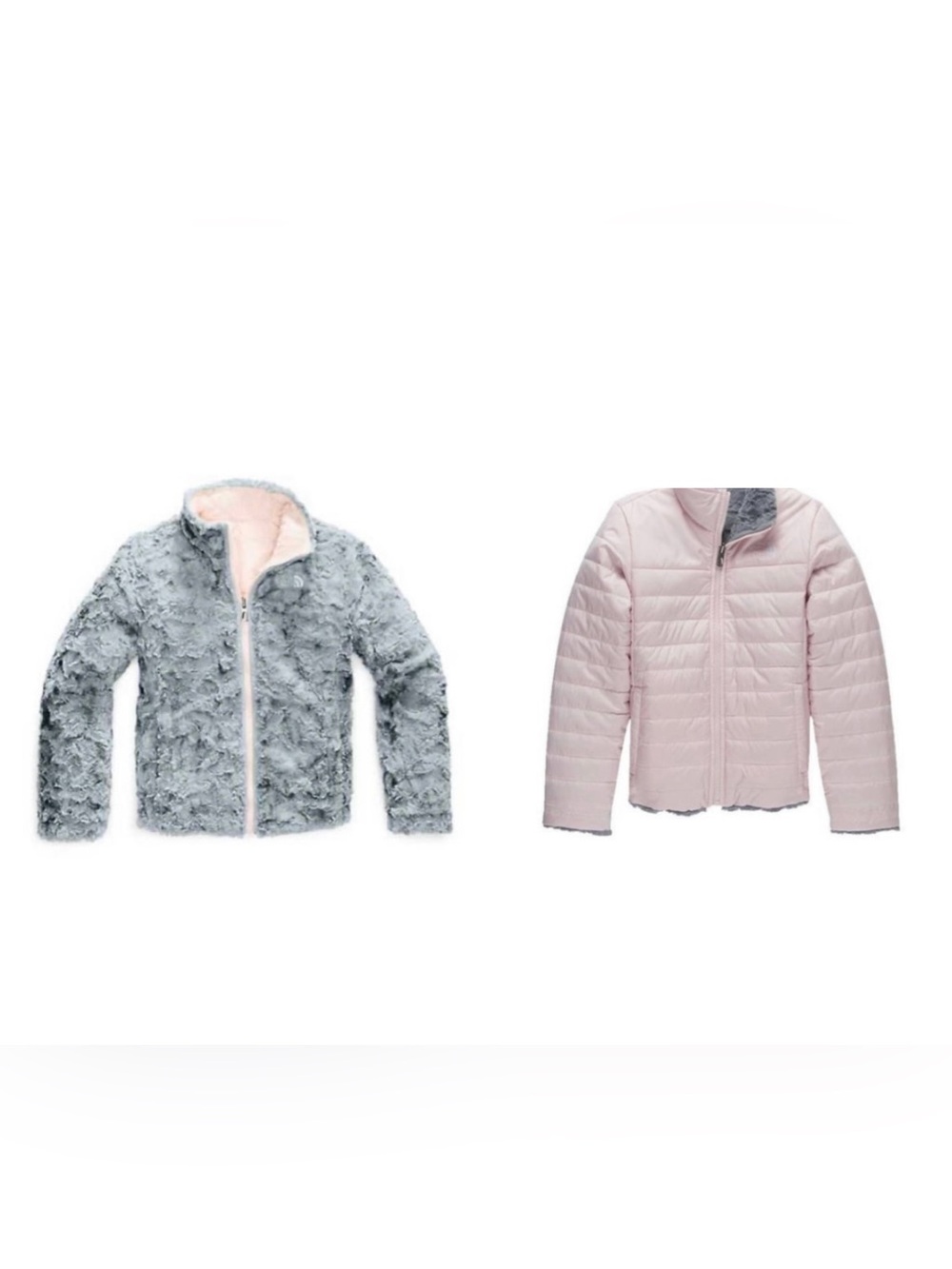 The North Face Kids Reversible Mossbud Coat Dark Gray & Pink Youth XL Size 18
